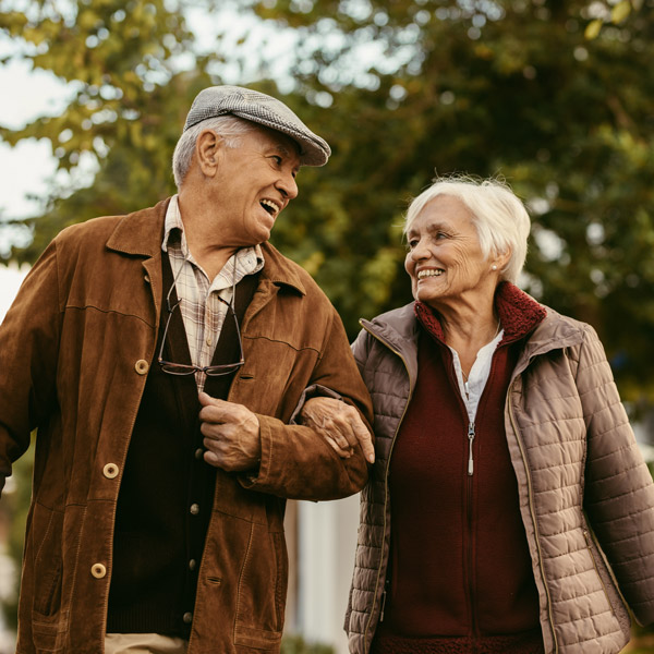 senior couple on a walk