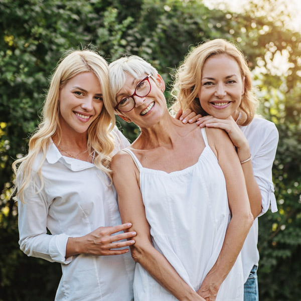 mother with two daughters